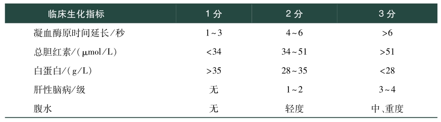 表1 Child-Pugh改良分级评分